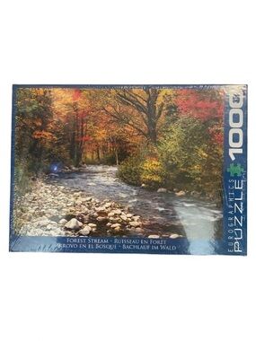 EuroGraphics 1000 pc Puzzle "Forest Stream" - Autumn River Scene New SEALED Pkg